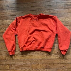 LA apparel heavy fleece cropped mock neck pullover sweatshirt